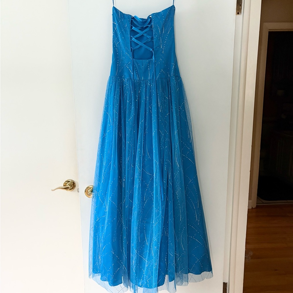 Reign Blue Ruched Sweetheart Sundress - Picture 6 of 7